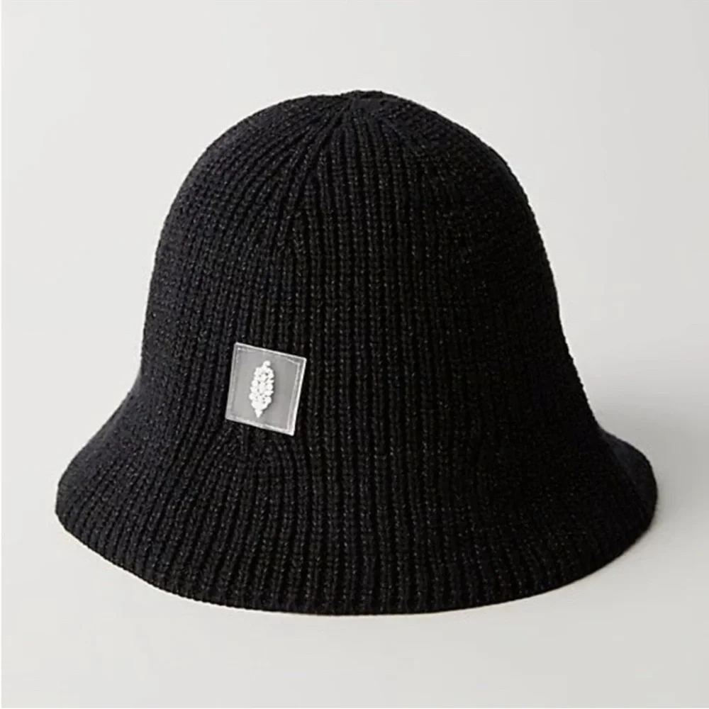 Free People Reflective Bell Beanie Hat Black